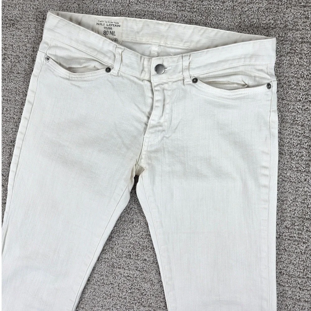 Nili Lotan 111/88 80NL White Straight Leg‎ Denim Jeans Womens Made in USA Size 4
